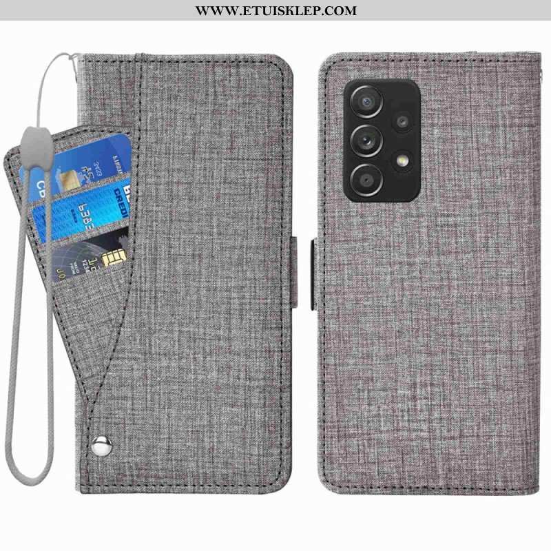 Etui Folio do Samsung Galaxy A53 5G Dżinsy Z Obrotowym Uchwytem Na Karty